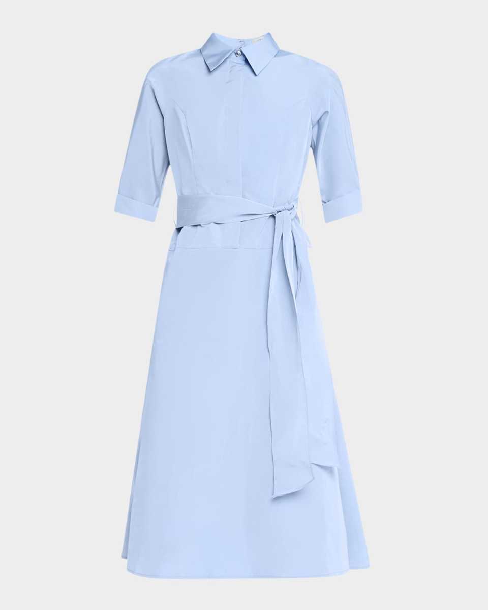 Drop Waist Taffeta Shirtdress